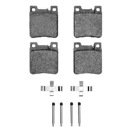 Dynamic Friction Co 5000 Advanced Brake Pads - Low Metallic and Hardware Kit, Long Pad Wear, Rear 1551-0603-02